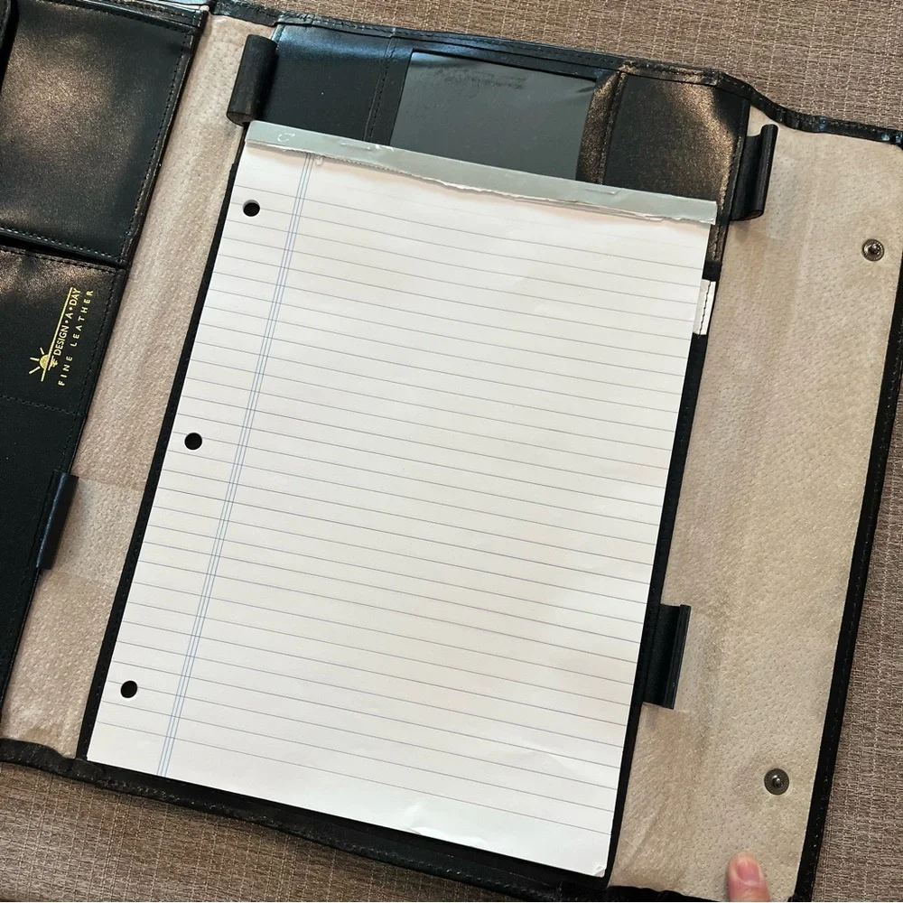 Elegant Black Leather Portfolio